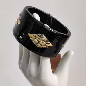 Matt and Nat black and gold lacquer bracelet NWT